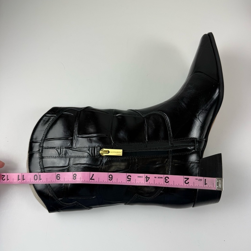 Vince Camuto Prilie Croc Boots Womens 7M Black Leather Heeled NEW - Picture 13 of 16